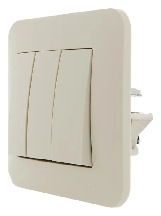 Выключатель 3-кл. 1п СП Karina 10А IP20 механизм крем. LEZARD 707-0388-109