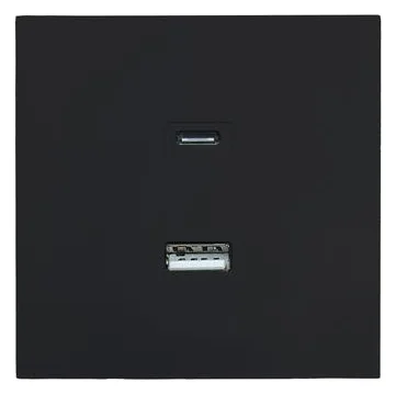 Розетка СП ZIMA IP20 Type-C + USB механизм черн. бархат LEZARD 704-4288-192TC