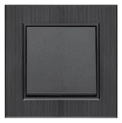 Выключатель 1-клав. Karea LINE STAR дым. металлик Makel 86050001