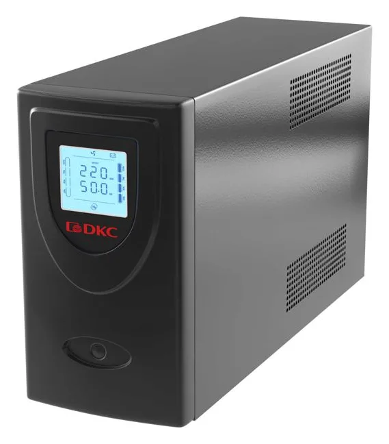Источник бесперебойного питания ИБП линейно-интерактивный Info LCD 2000В.А/1200Вт 1/1.2xIEC C13 2xSchuko USB + RJ45 LCD 2x9A.ч DKC INFOLCD2000SI
