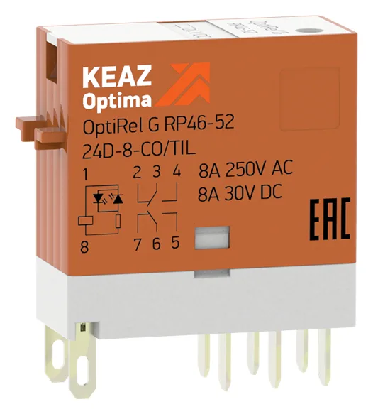 Реле промежуточное OptiRel G RP46-52-24D-8-CO-S/TIL КЭАЗ 281055