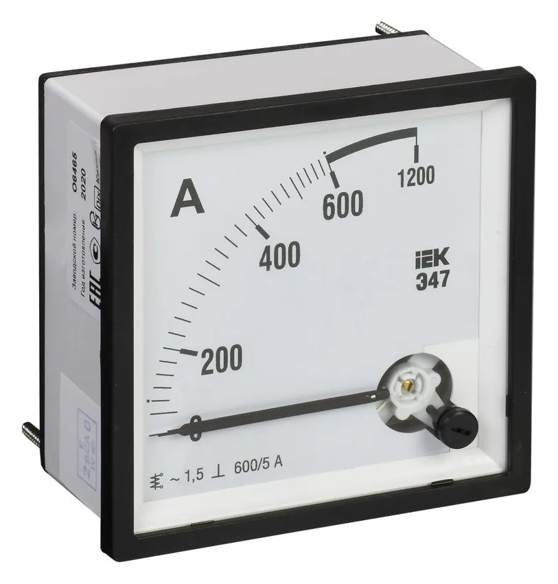 Амперметр Э47 72х72мм 600/5А кл. точн. 1.5 IEK IPA10-6-0600-E