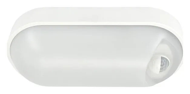 Светильник светодиодный WP 15 C 12W OP 840 W10L22 WH MDM 220х106х60мм 12Вт 4000К IP54 ЖКХ овал. пылевлагозащ. с датчиком движ. бел. Русский Свет 15071524500