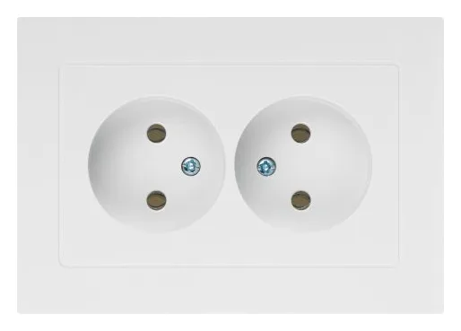 Розетка 2-м СП Accent 6-204-01 16А IP20 250В 2P AL/CU бел. Intro Б0063447