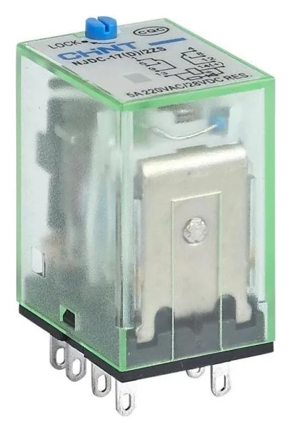 Реле промежуточное с кнопкой тестирования NJDC-17(D)/4ZS 4 конт. с инд. LED 3А AC220В (R) CHINT 651141