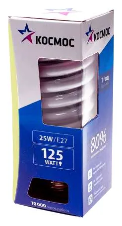 Лампа люминесцентная компакт. SPC 26Вт E27 спиральная 2700К КОСМОС LKsmT2SPC26wE2727