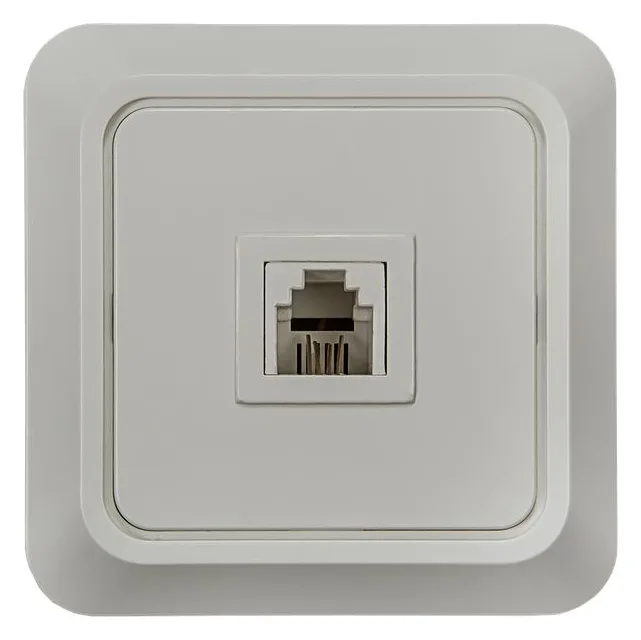 Розетка телефонная 1-м СП Bolleto 7034 16А IP20 бел. ASD / IN HOME 4690612000398