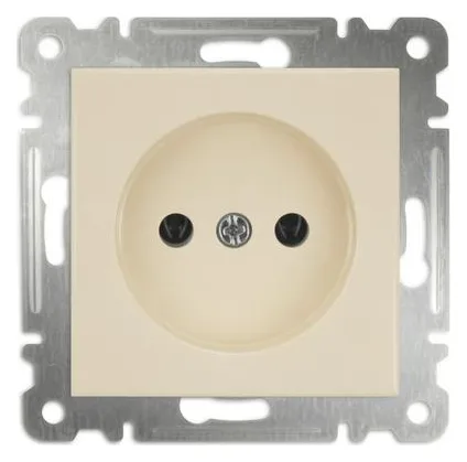 Розетка 1-м СП Karea 10А IP20 без заземл. механизм крем. Makel 57010022