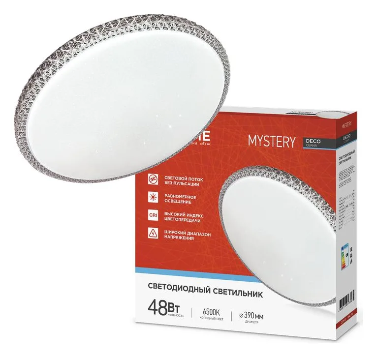 Светильник светодиодный DECO MYSTERY 48Вт 6500К 4320лм 230В 390х78мм IN HOME 4690612051604