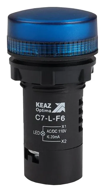 Лампа светодиодная OptiSignal Compact D22 С7-L-F6 син. 110В AC/DC XB7EV06GP КЭАЗ 362157