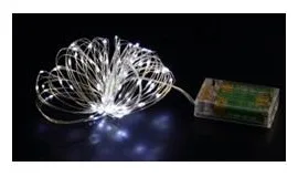 Гирлянда светодиодная "Серебряные нити" 1.5м 30LED серебр. в виде капель элементы питания 3хAA (не в компл.) КОСМОС KOCNL-EL114