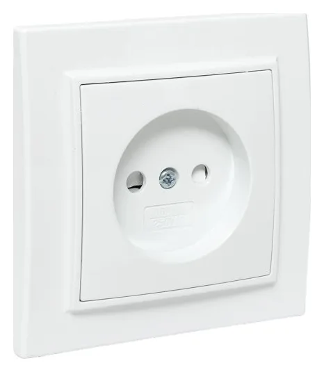 Розетка 1-м СП Минск 10А IP20 без заземл. защ. шторки бел. Basic EKF ERR10-022-100