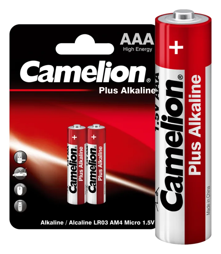 Элемент питания алкалиновый AAA/LR03 1.5В Plus Alkaline LR03-BP2 BL-2 (блист.2шт) Camelion 1651