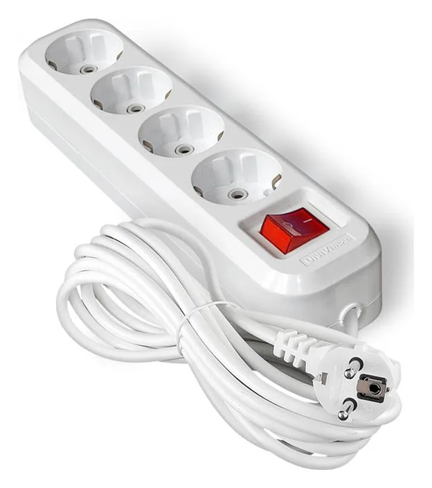 Удлинитель 4х5м с заземл. 13А IP20 S-304 ПВС 3х1 с выкл. UNIVersal 9631991