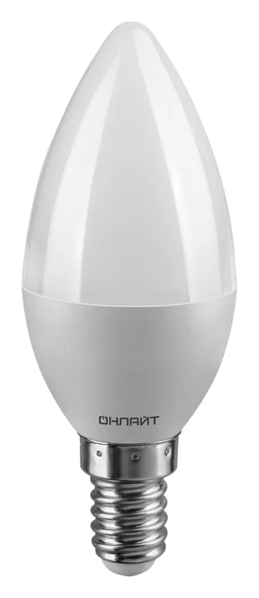 Лампа светодиодная 71 633 OLL-C37-8-230-4K-E14-FR 8Вт свеча 4000К нейтр. бел. E14 800лм 176-264В ОНЛАЙТ 71633