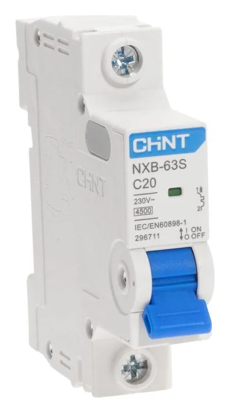 Выключатель автоматический модульный 1п C 20А 4.5кА NXB-63S (R) CHINT 296711