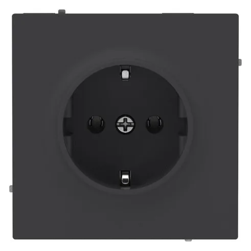 Розетка силовая KANT 2P+E без шторки черн. уголь DKC 7012033