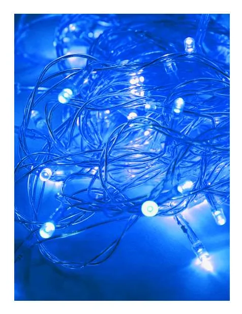Гирлянда светодиодная 80LED син. прозр. провод 8.8м (7.3+1.5) 8 режимов мигания IP20 син. Космос KOC_GIR80LED_B