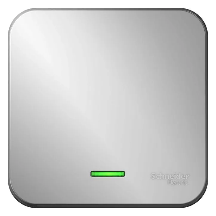 Выключатель 1-кл. ОП Blanca 10А IP20 (сх. 1) 250В с подсветкой с изолир. пластиной алюм. SE BLNVA101113