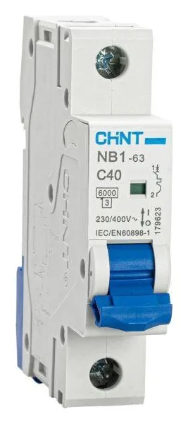 Выключатель автоматический модульный 1п C 40А 6кА NB1-63 (R) CHINT 179623