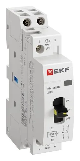 Контактор модульный КМ РУ 25А 2NO (1 мод.) PROxima EKF km-1m-25-20