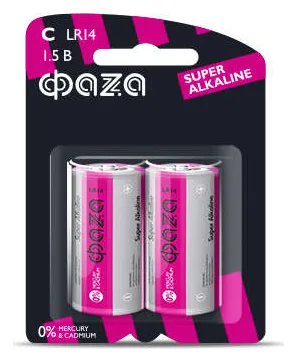 Элемент питания алкалиновый C/LR14 1.5В Super Alkaline BL-2 (уп.2шт) ФАZА 2858504