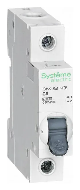 Выключатель автоматический модульный 1п C 6А 4.5кА City9 Set 230В SE C9F34106
