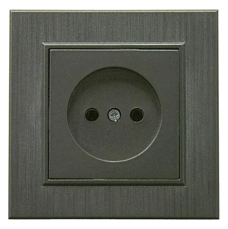 Розетка 1-м Karea LINE STAR без заземл. дым. металлик Makel 86050022