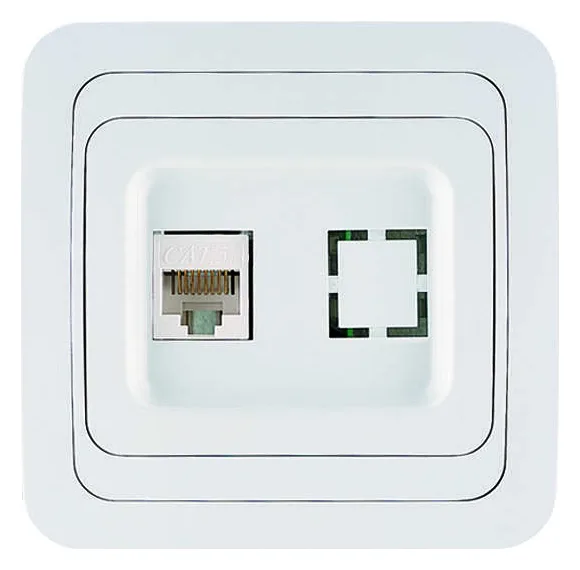 Розетка компьютерная 1-м СП Mimoza 16А IP20 бел./бел. Makel 12035