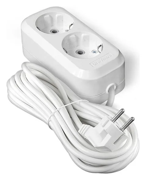 Удлинитель 2х7м с заземл. 10А IP20 Е-302 ПВС 3х1 АБС-пластик UNIVersal 9631975