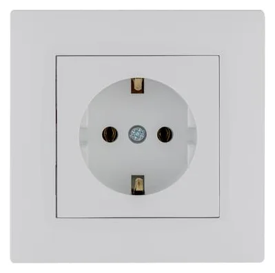Розетка 1-м Karea RIZZ с заземл. бел. Makel 88001028