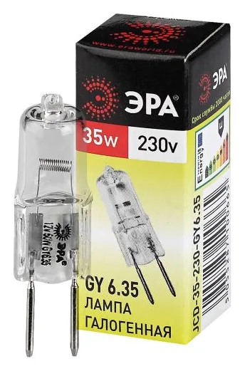 Лампа галогенная GY6.35-JCD-35W-230V 35Вт капсула GY6.35 230В Эра C0027373