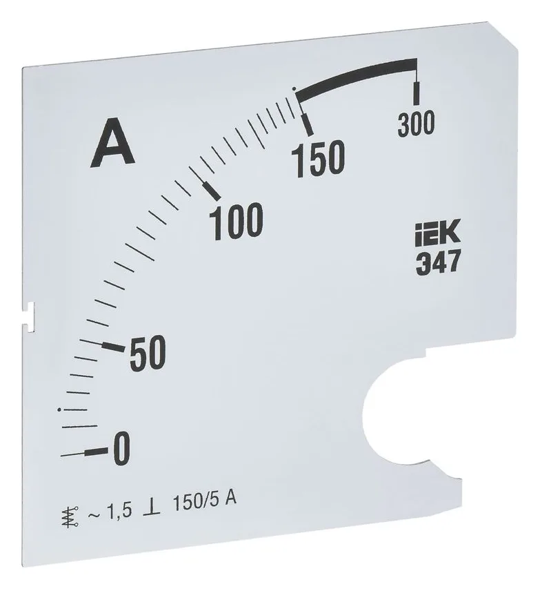 Шкала сменная для амперметра Э47 150/5А-1.5 96х96мм IEK IPA20D-SC-0150