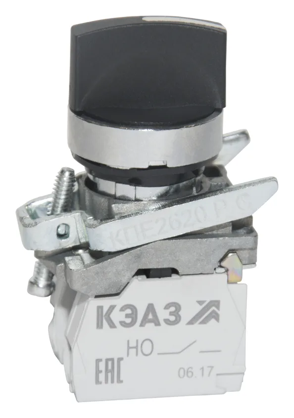 Переключатель КПЕ2620РС 2но+0нз ручка фикс 3поз IP65черн. КЭАЗ 248266