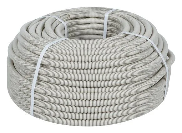 Труба гофрированная ПВХ d16мм с протяжкой сер. (уп.100м) Plast PROxima EKF tg-z-16