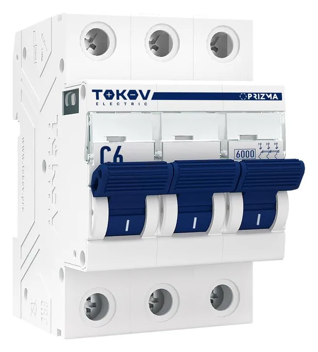 Выключатель автоматический модульный 3п C 6А 6кА PRIZMA TOKOV ELECTRIC TKE-PZ60-MCBI-3-6-C
