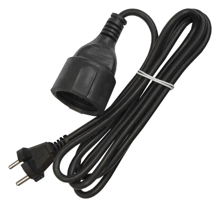 Удлинитель-шнур 1х2м без заземл. 10А IP20 ПВС 2х1 черн. DOMTOK 2338