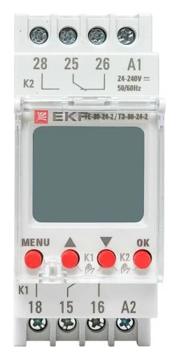 Таймер электронный двухканальный ТЭ-80 24-230В EKF te-80-24-2