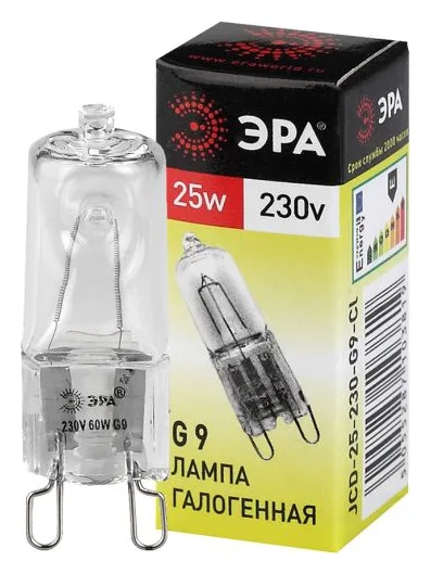 Лампа галогенная G9-JCD-25-230V-Cl 25Вт капсула G9 230В Эра C0027376
