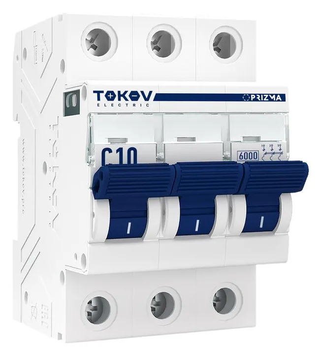 Выключатель автоматический модульный 3п C 10А 6кА PRIZMA TOKOV ELECTRIC TKE-PZ60-MCBI-3-10-C