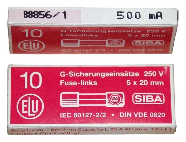 Предохранитель SIBA № 179020.6.3 (6.3А 250В 5х20мм) Электрофарфор ЦБ-00007876