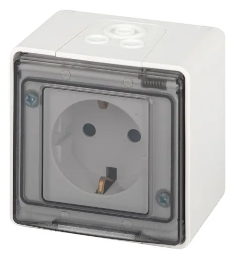 Розетка Эксперт 11-2502-01 2P+E IP55 шторки 16А-250В ОУ бел. Эра Б0063280