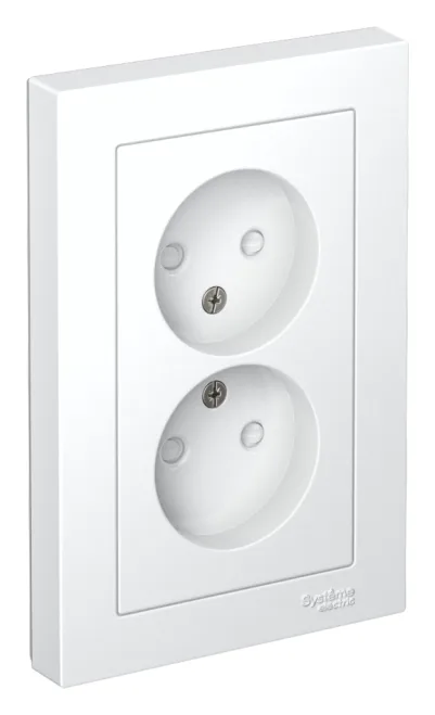 Розетка 2-м СП AtlasDesign 16А IP20 без заземл. защ. шторки в сборе бел. SE ATN000122