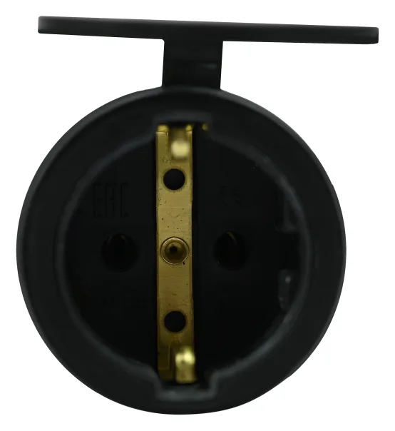 Розетка 1-м MultiSet 16А 250В IP44 с заземл. каучук черн. SE MST4002BK