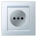 Розетка 1-м СП Simon15 16А IP20 без заземл. защ. шторки бел. Simon 1590444-030