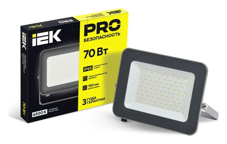 Прожектор светодиодный СДО 07-70 70Вт 6500К IP65 сер. IEK LPDO701-70-K03
