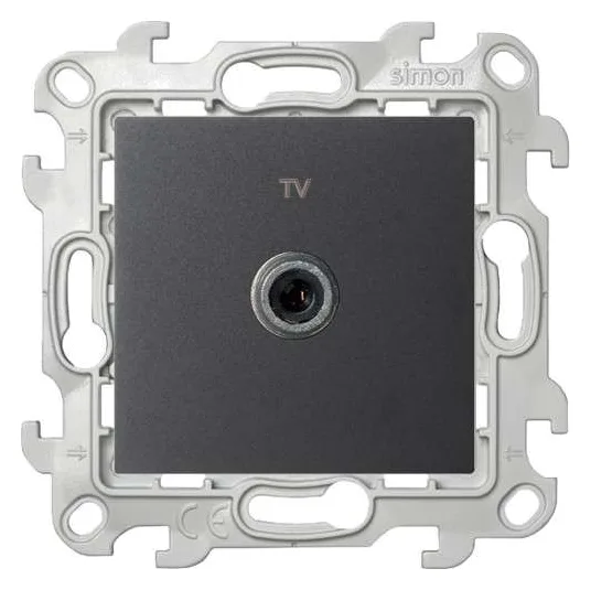 Розетка телевизионная одиночная TV СП Simon 24 IP20 механизм графит Simon 2450477-038
