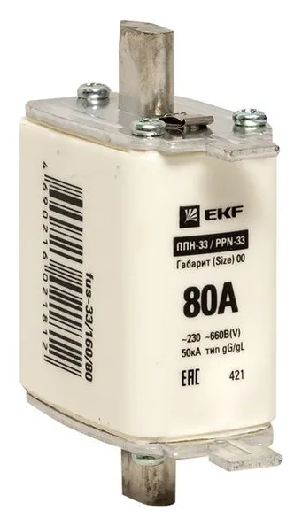 Вставка плавкая ППН-33 160/80А габарит 00 PROxima EKF fus-33/160/80
