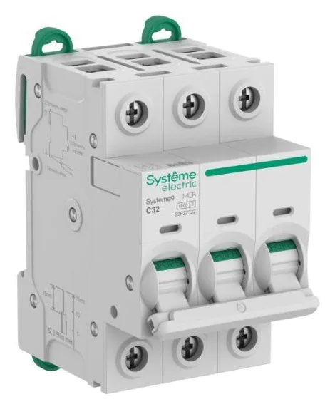 Выключатель автоматический модульный 3п C 32А 6кА АВ Systeme9 400В SE S9F22332