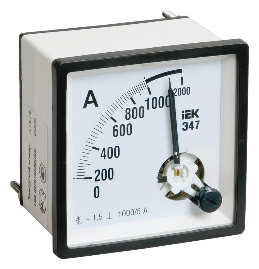 Амперметр Э47 72х72мм 1000/5А кл. точн. 1.5 IEK IPA10-6-1000-E